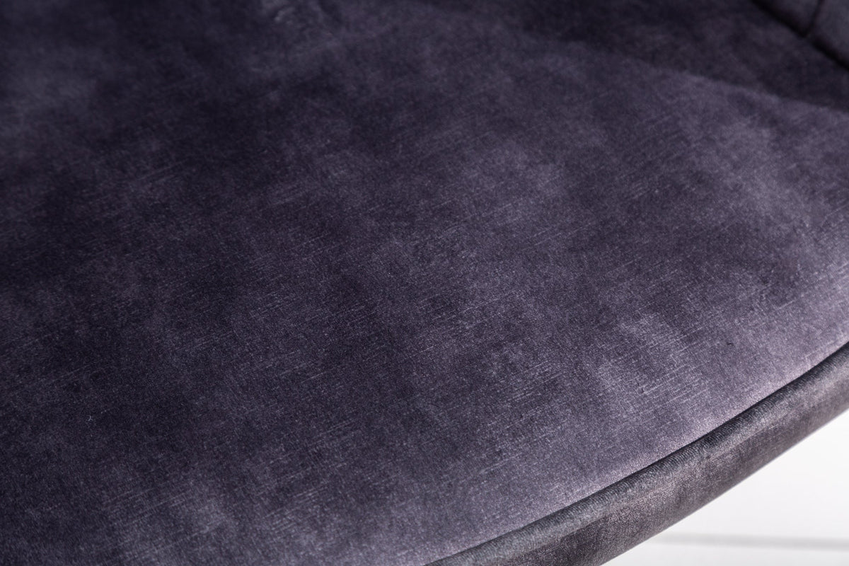 Chaise de bureau réglable en hauteur TURIN velours gris foncé avec accoudoirs chaise pivotante