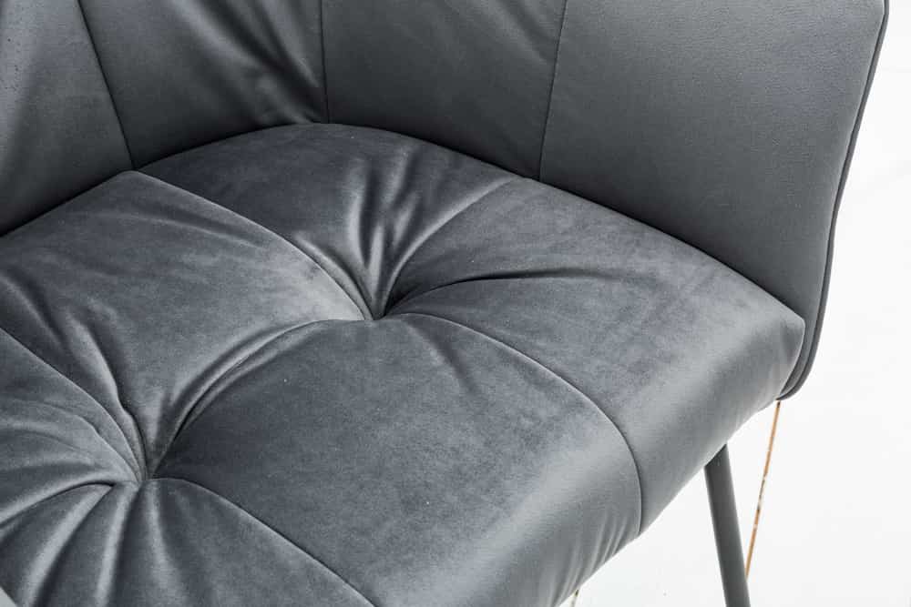 Juego de 2 sillas de diseño exclusivo LOFT en terciopelo gris plateado con reposabrazos