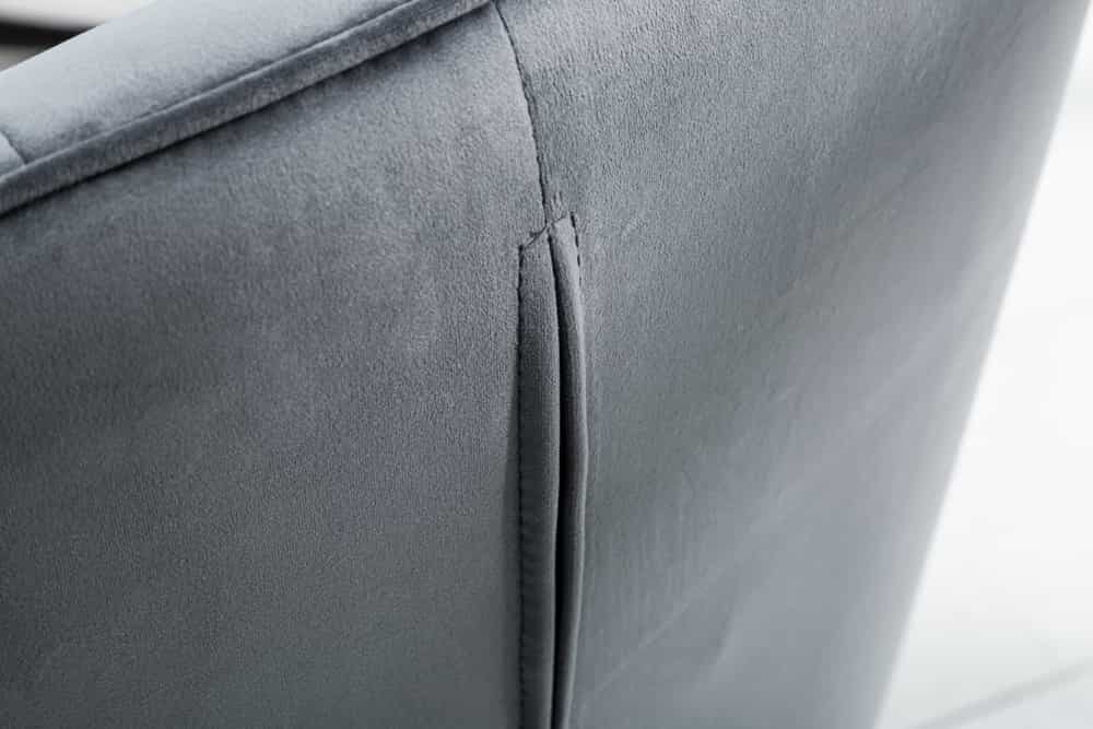 Juego de 2 sillas de diseño exclusivo LOFT en terciopelo gris plateado con reposabrazos