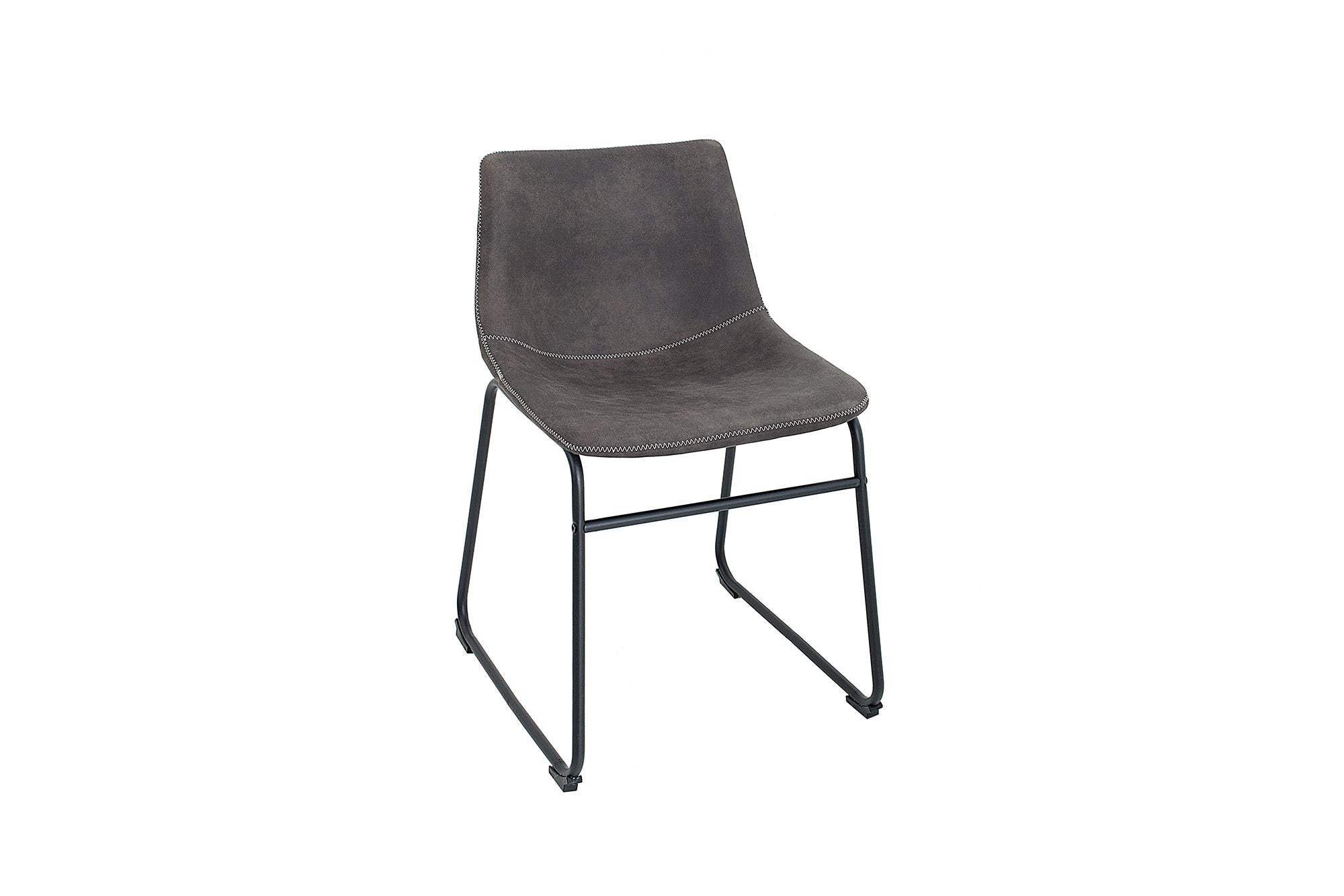 Lote de 2x sillas de diseño industrial DJANGO gris vintage con estructura de hierro