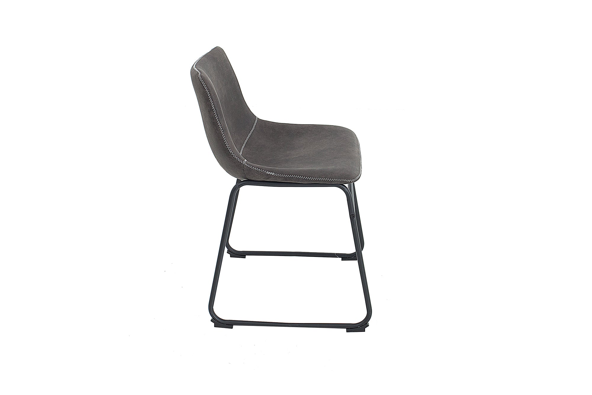 Lote de 2x sillas de diseño industrial DJANGO gris vintage con estructura de hierro