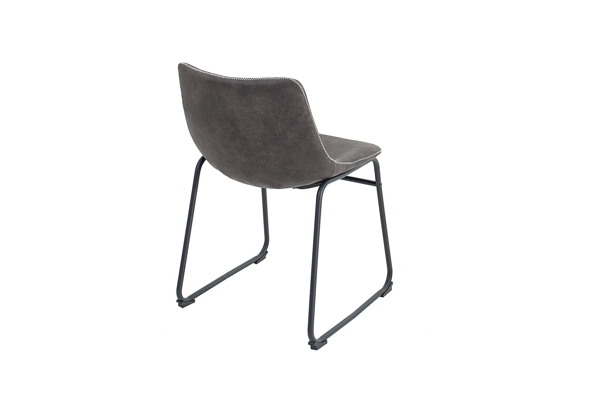 Lote de 2x sillas de diseño industrial DJANGO gris vintage con estructura de hierro