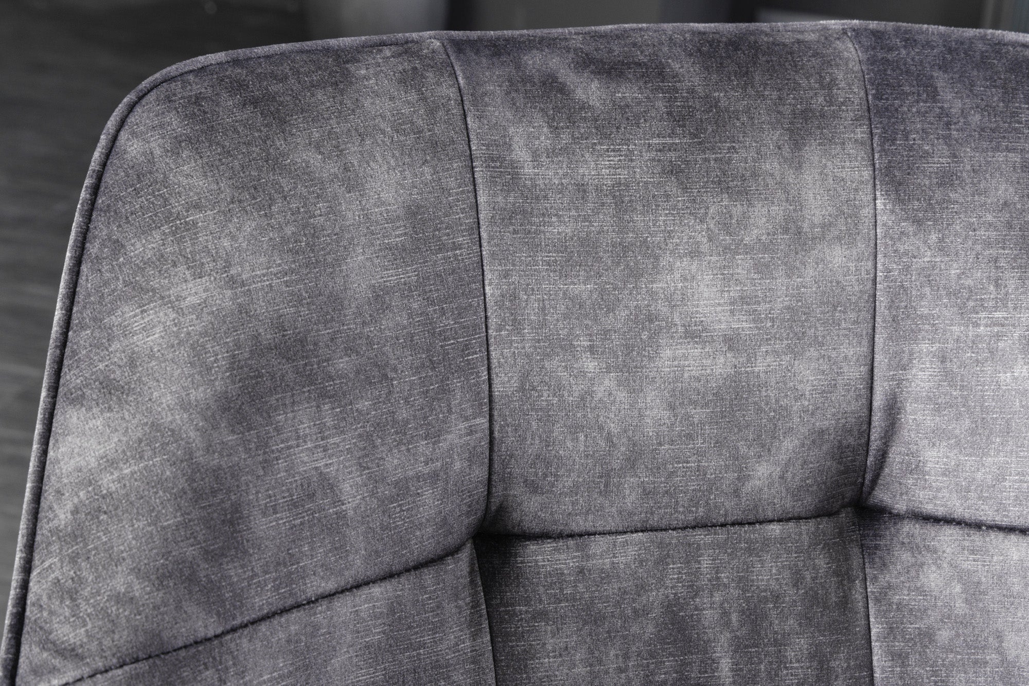Lote de 2 sillas giratorias LOFT de terciopelo gris oscuro con estructura y reposabrazos de metal negro