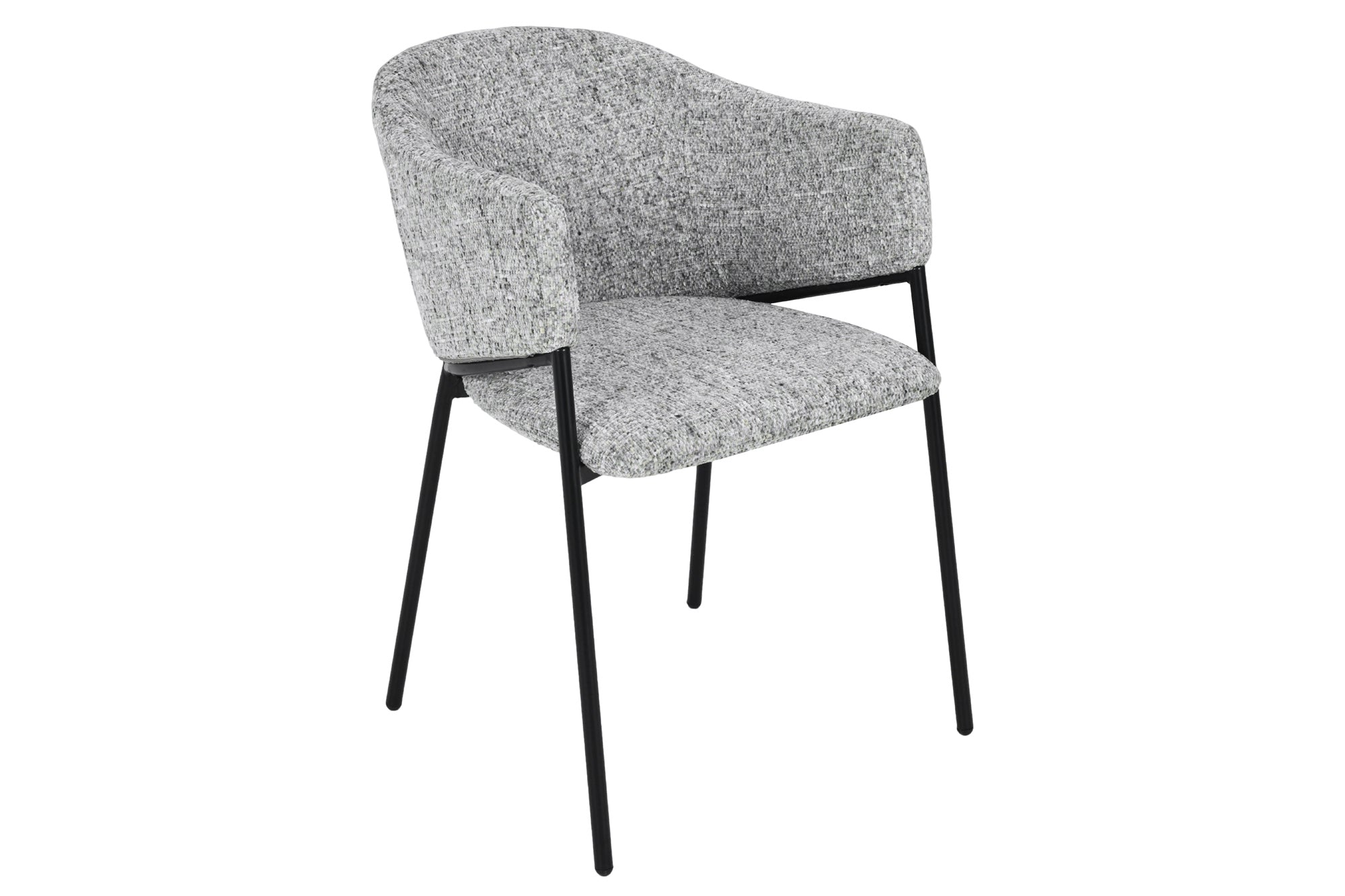 Lote de 2x sillas de diseño NOBLESSE chenilla gris estructura de metal negro