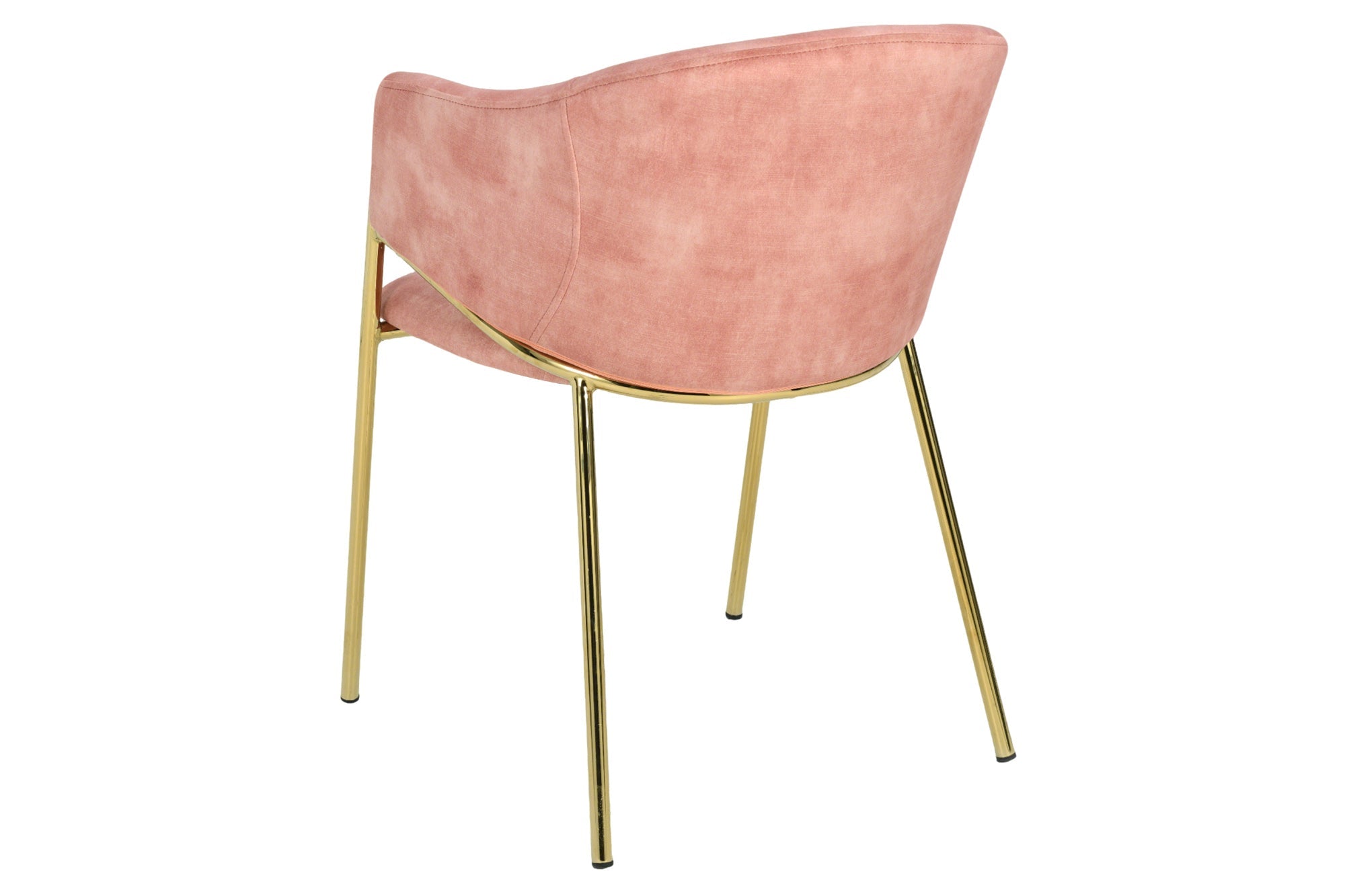 Lot de 2x chaises design NOBLESSE velours rosé structure métal chromé doré look rétro