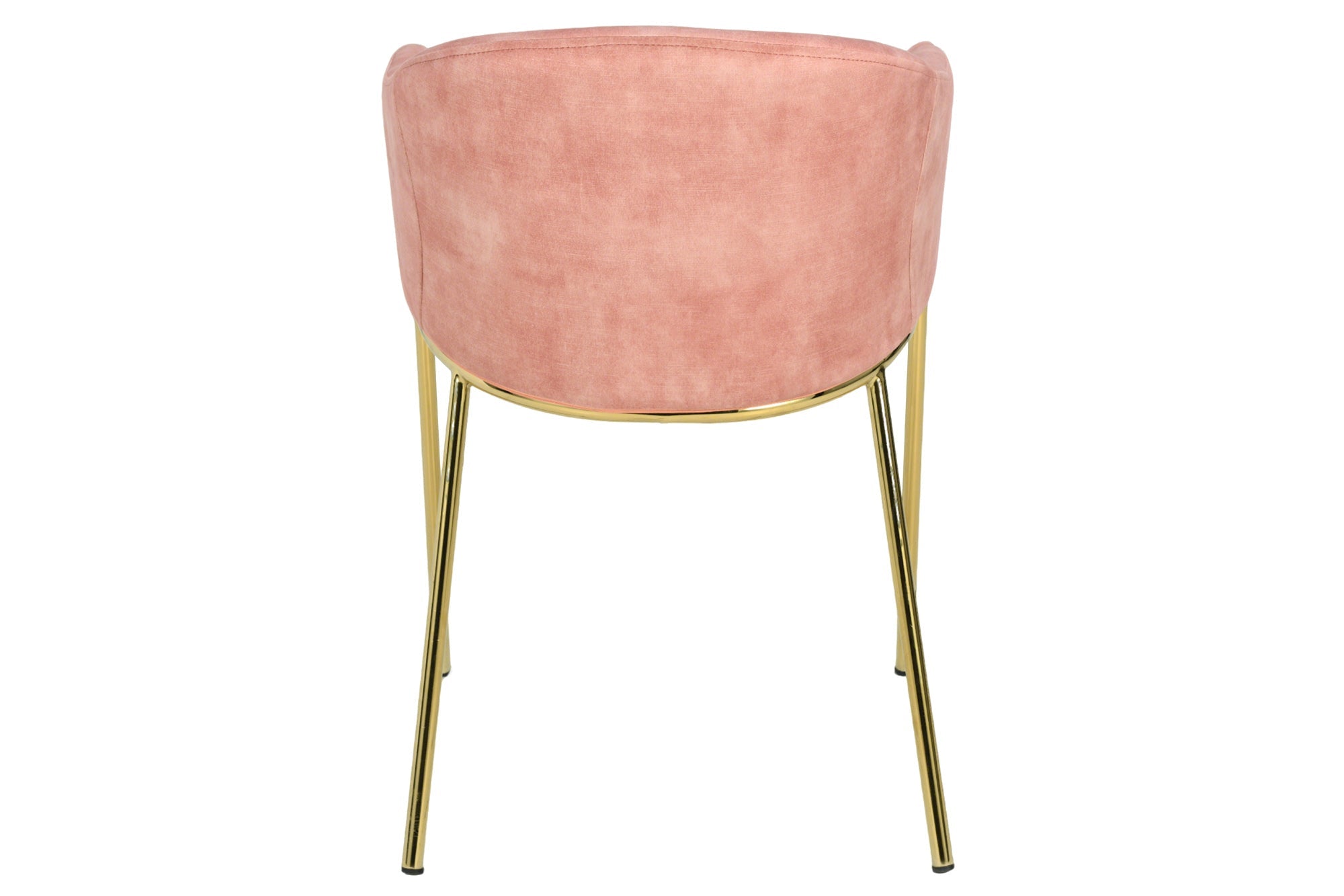 Lot de 2x chaises design NOBLESSE velours rosé structure métal chromé doré look rétro
