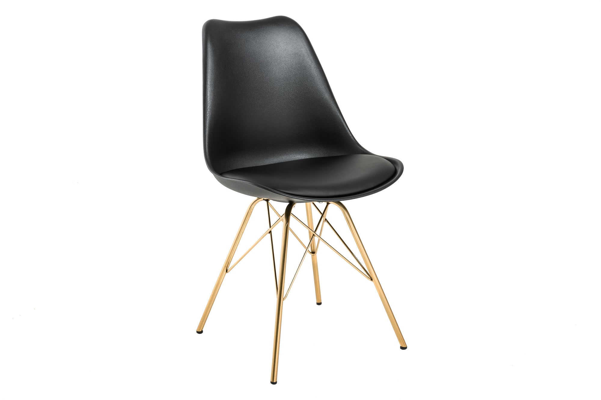 Juego de 2 sillas de diseño SCANDINAVIA MEISTERSTÜCK, patas negras y doradas