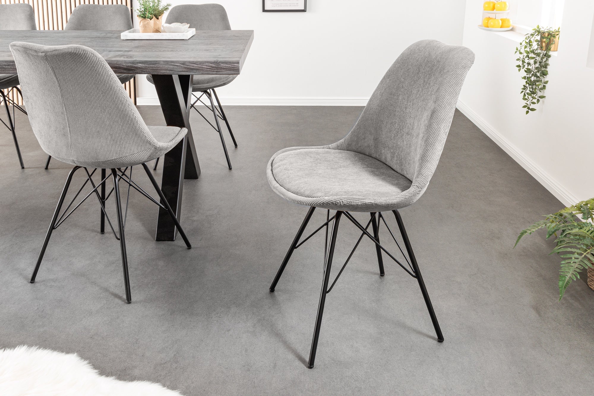 Lote de 2x sillas retro SCANDINAVIA MEISTERSTÜCK, gris