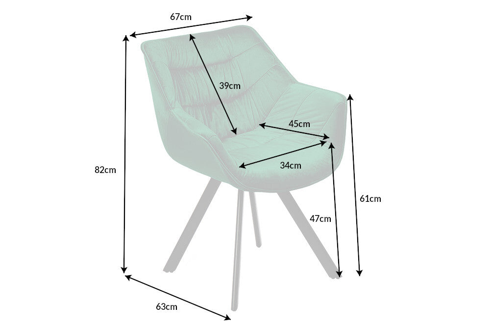 Chaise design THE DUTCH COMFORT vert émeraude velours style rétro avec accoudoirs