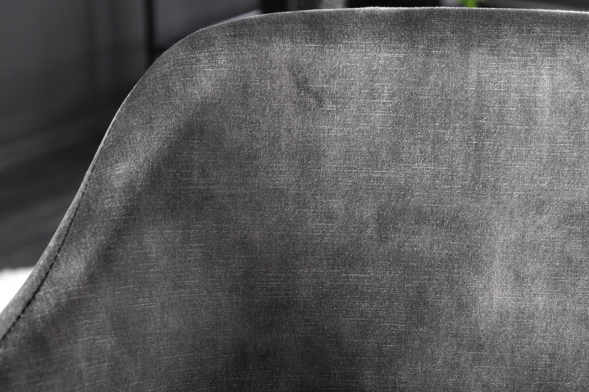 Lote de 2x sillas de diseño VOGUE terciopelo gris patas de metal negro