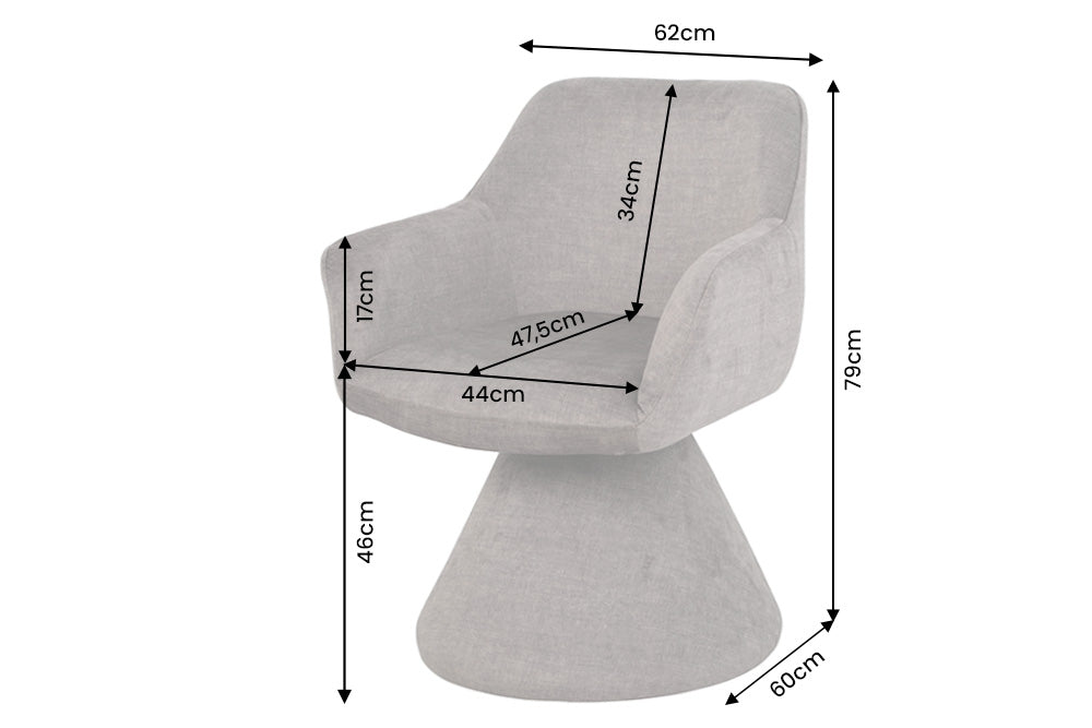 Chaise pivotante AMBIENTO gris Vogue Velours Samt 180° avec Auto-Return chaise rembourrée