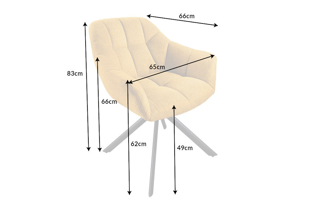 Lote de 2x sillones giratorios PAPILLON terciopelo amarillo mostaza patas de metal negro apoyabrazos