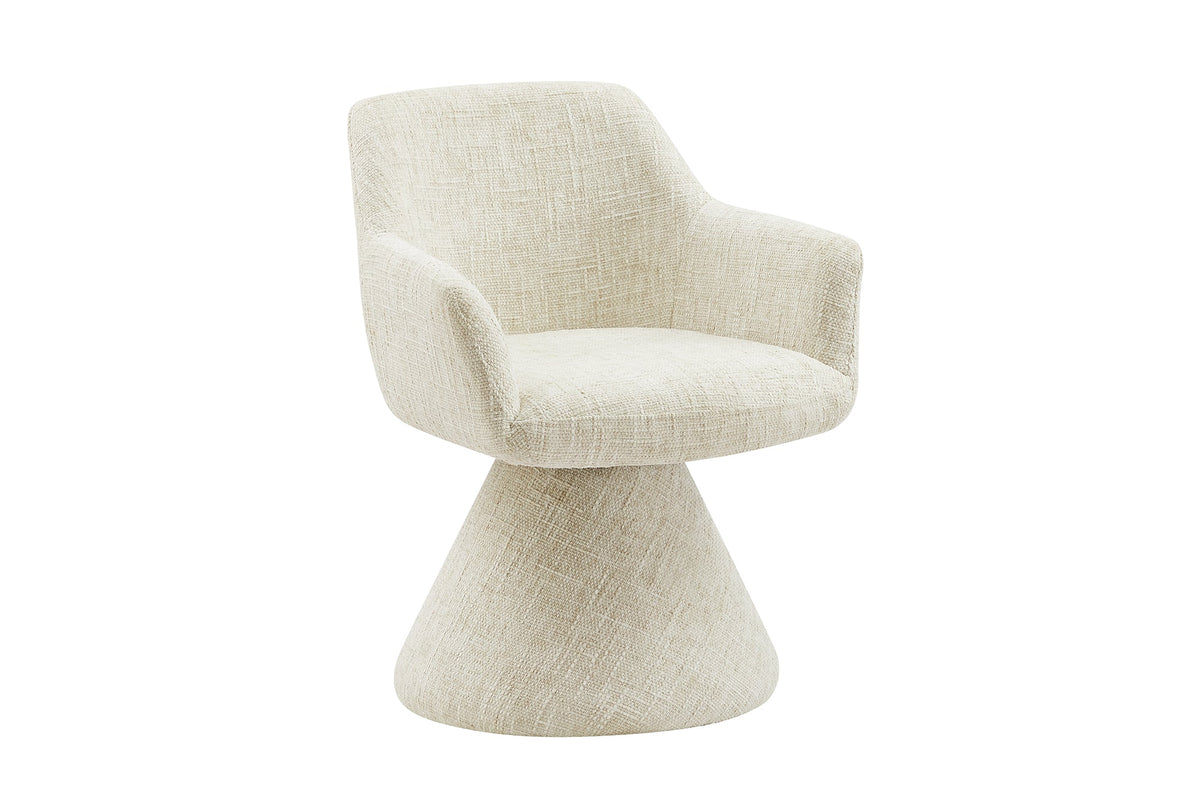 Chaise pivotante rembourrée AMBIENTO beige chenille 180° avec retour automatique