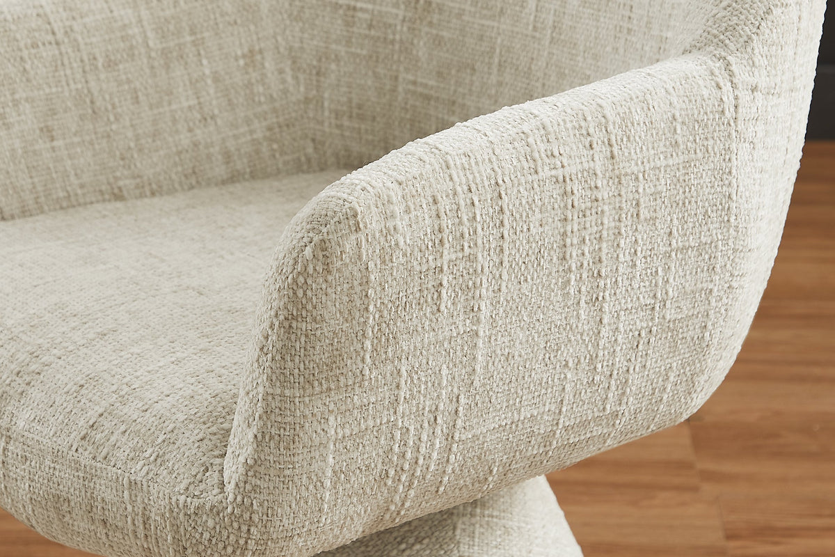 Chaise pivotante rembourrée AMBIENTO beige chenille 180° avec retour automatique