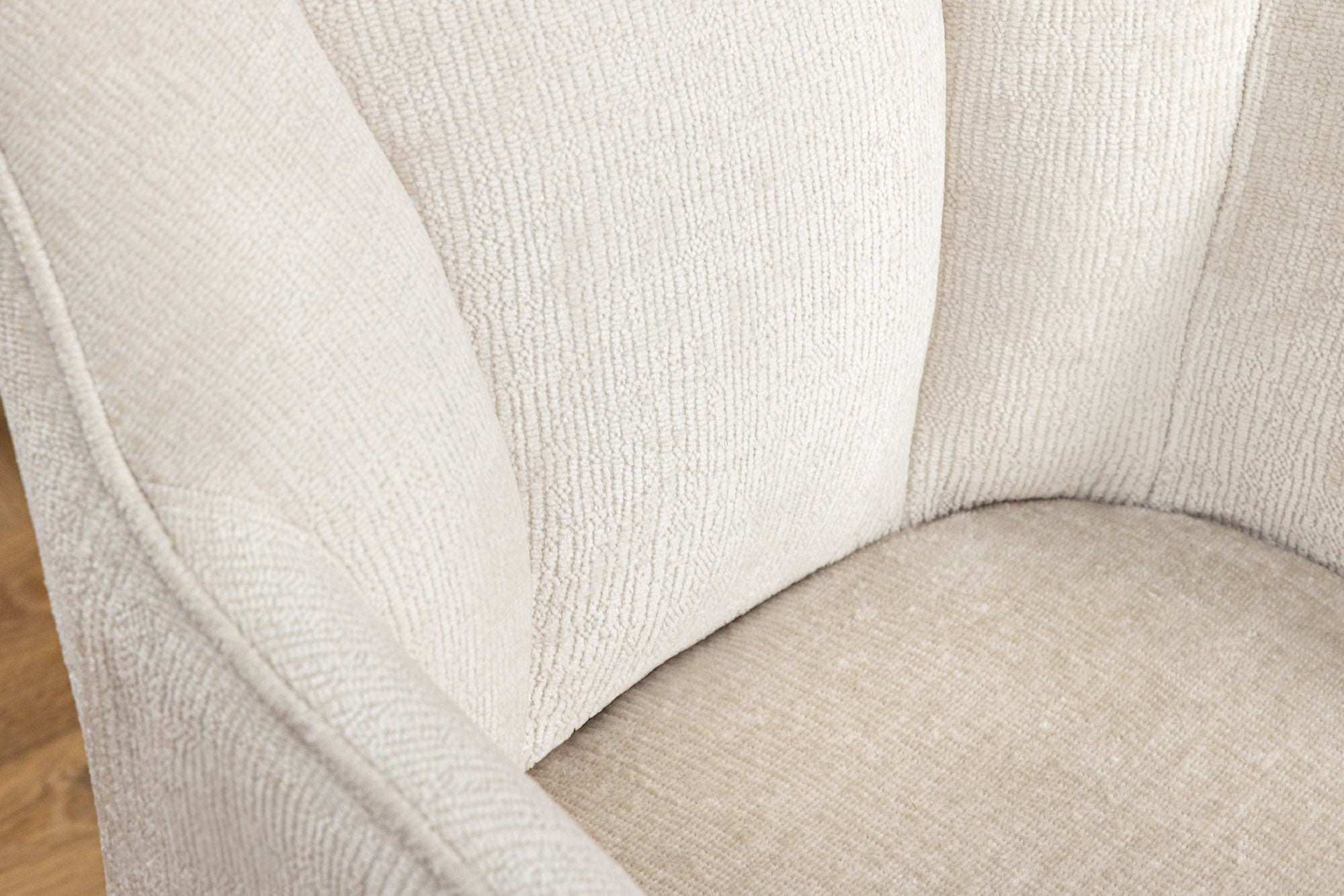 Lot de 2x chaises pivotante rétro AVIGNON beige chenille pieds métal noir