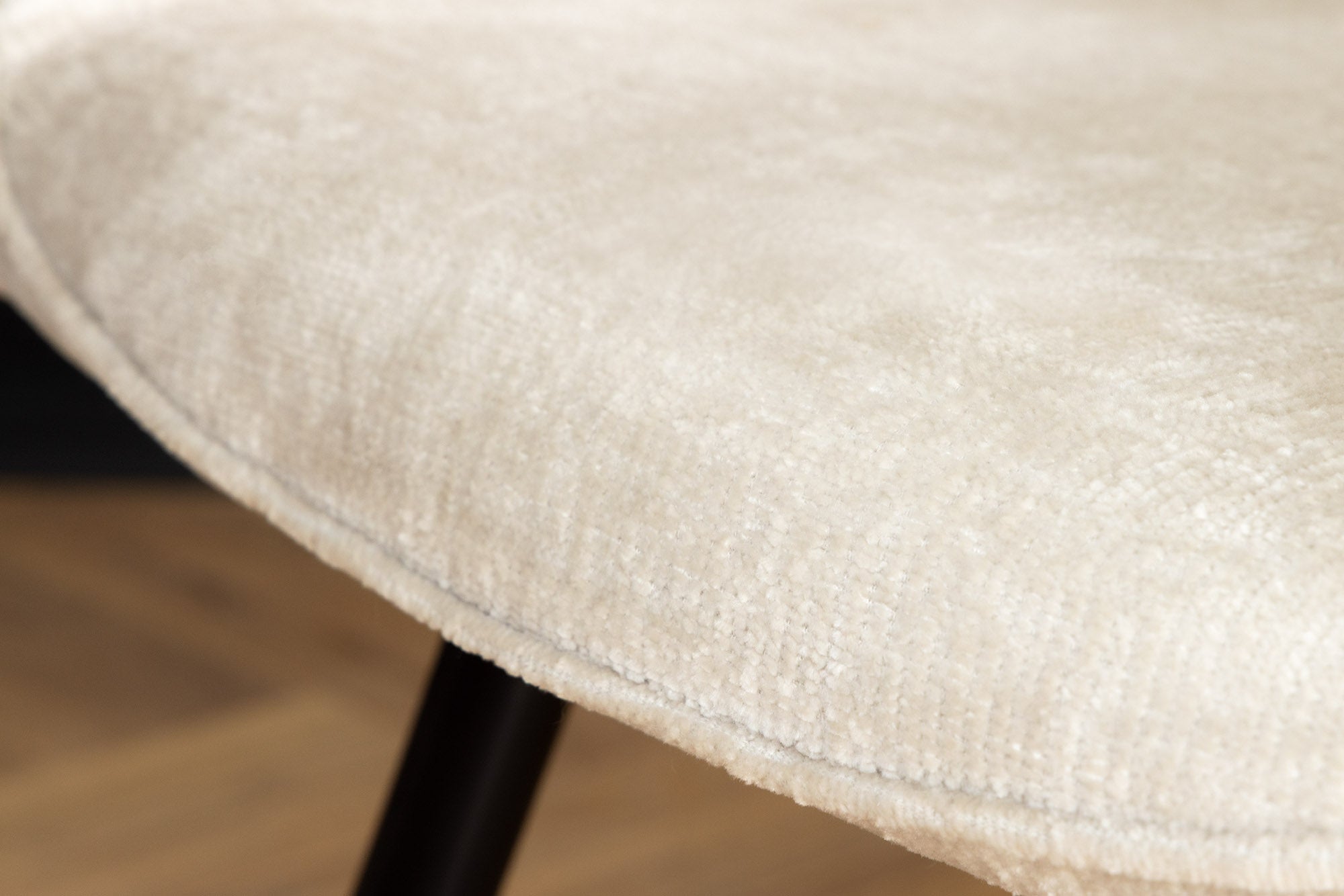 Lot de 2x chaises pivotante rétro AVIGNON beige chenille pieds métal noir
