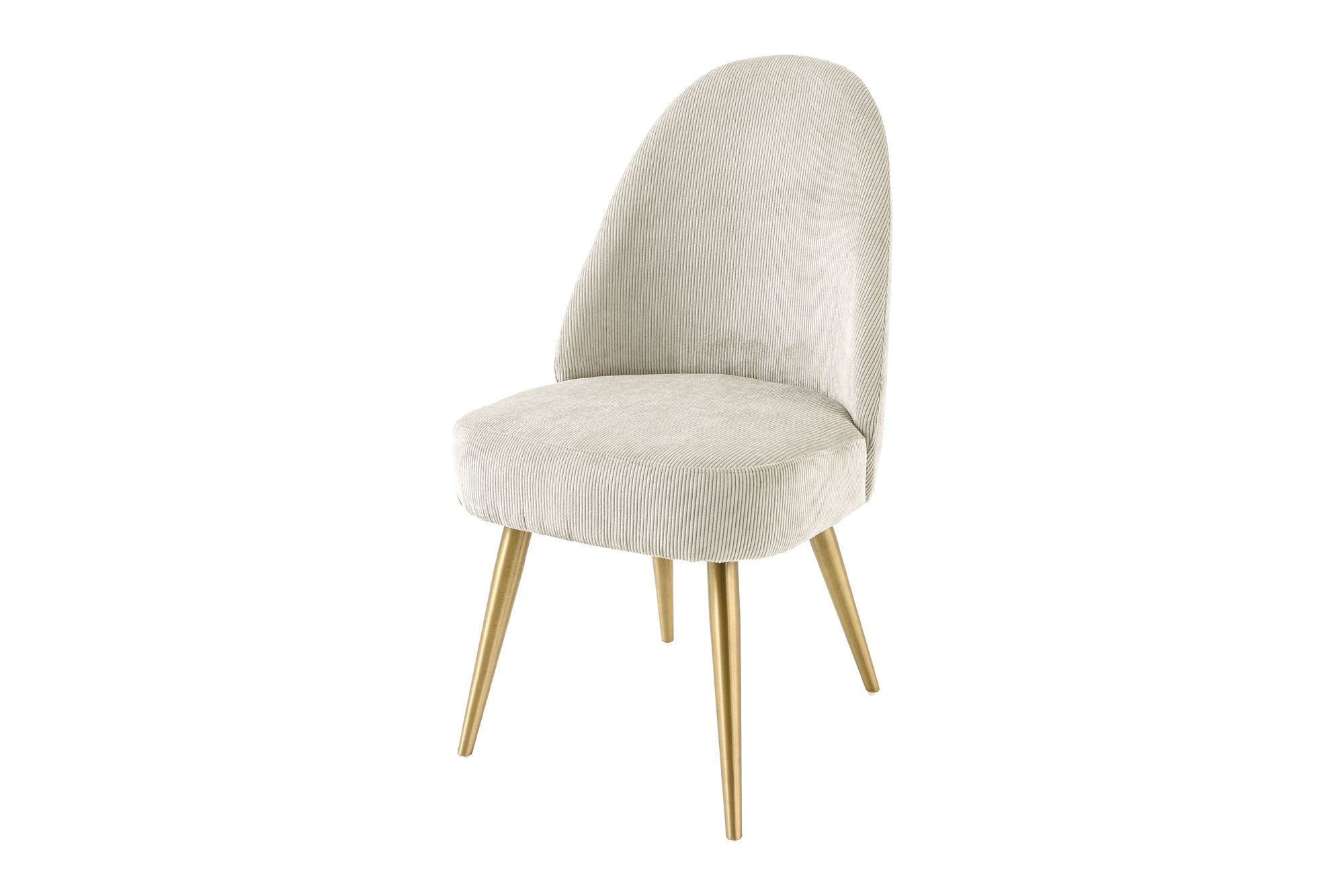 Lote de 2x sillas retro de metal cepillado MIA CASA beige champán oro