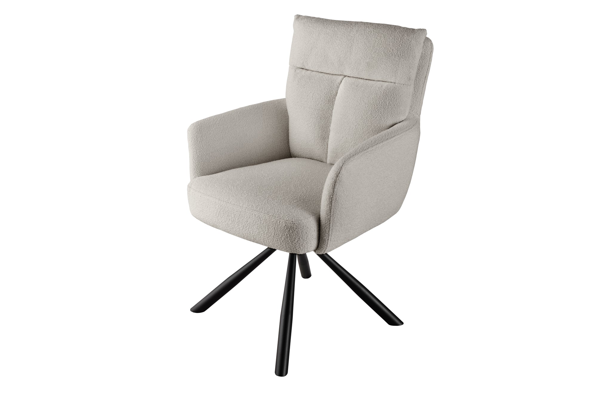Lote de 2x sillones giratorios BIG GEORGE retro gris Reposabrazos Bouclé Núcleo Muelles Bonell