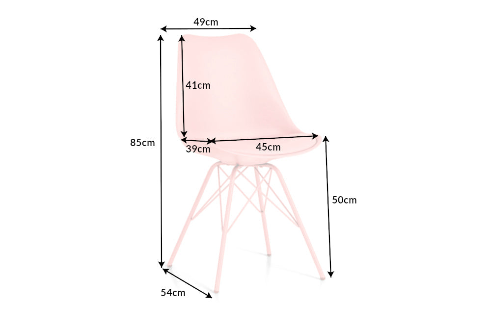 Lote de 2x sillas retro SCANDINAVIA MEISTERSTÜCK, rosa