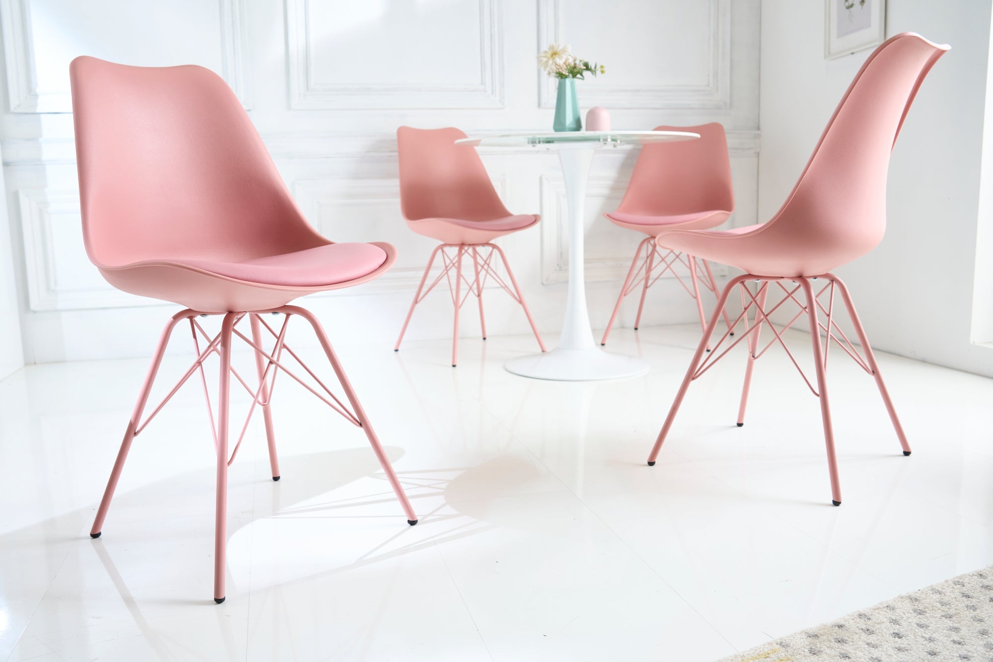 Lote de 2x sillas retro SCANDINAVIA MEISTERSTÜCK, rosa