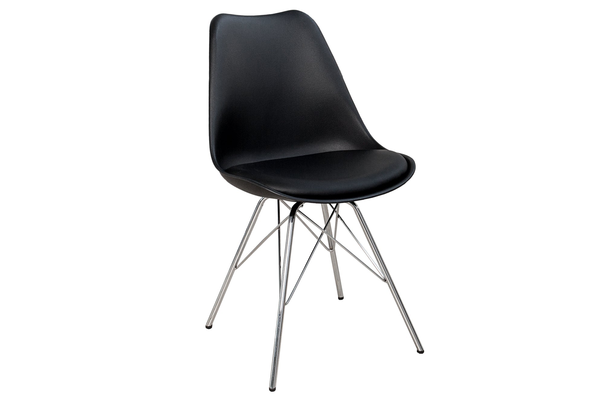 Juego de 2 sillas retro SCANDINAVIA MEISTERSTÜCK, estructura de cromo negro