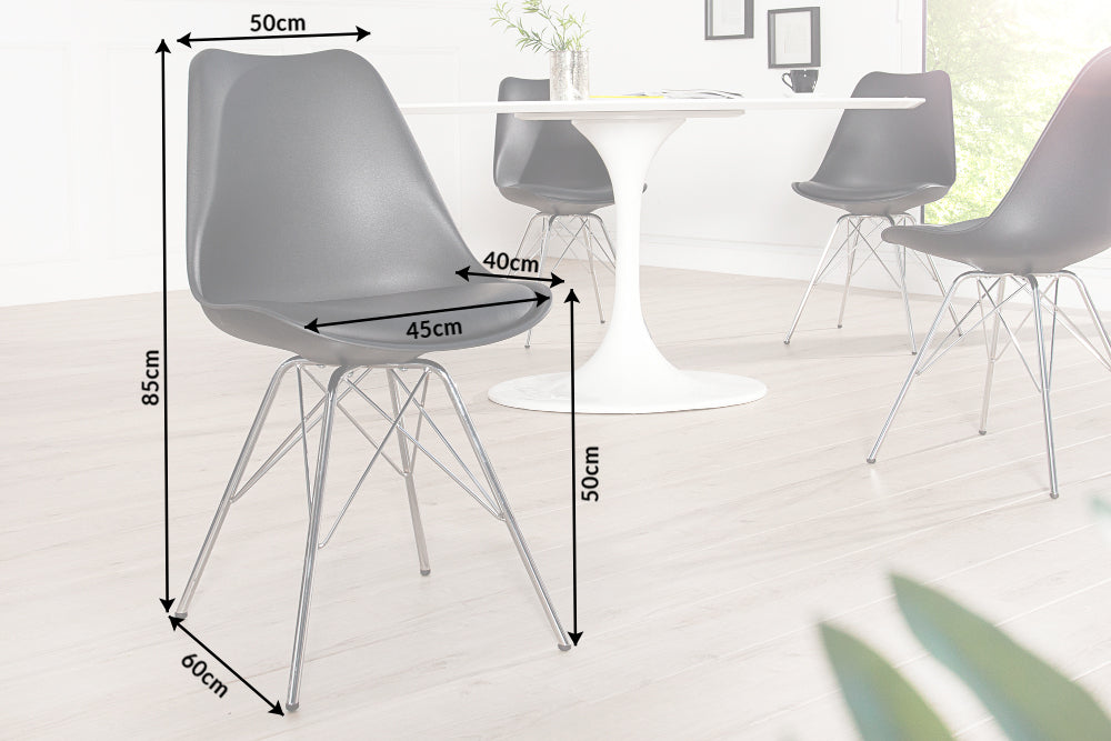 Juego de 2 sillas retro SCANDINAVIA MEISTERSTÜCK, estructura de cromo negro