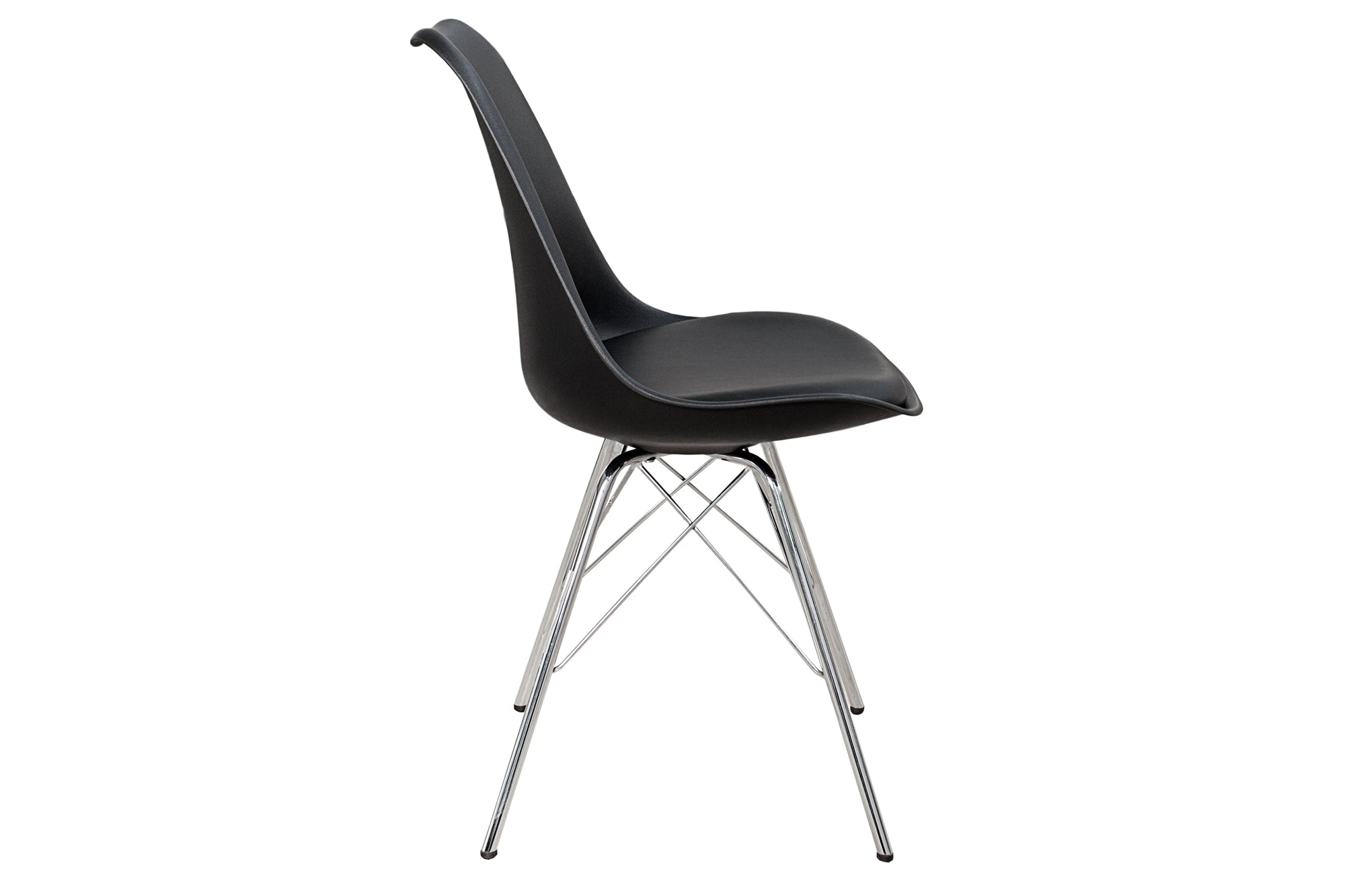 Juego de 2 sillas retro SCANDINAVIA MEISTERSTÜCK, estructura de cromo negro