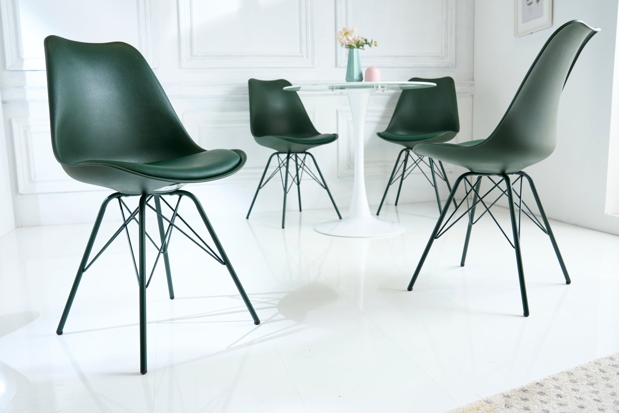 Juego de 2x sillas retro SCANDINAVIA MEISTERSTÜCK, verde oscuro