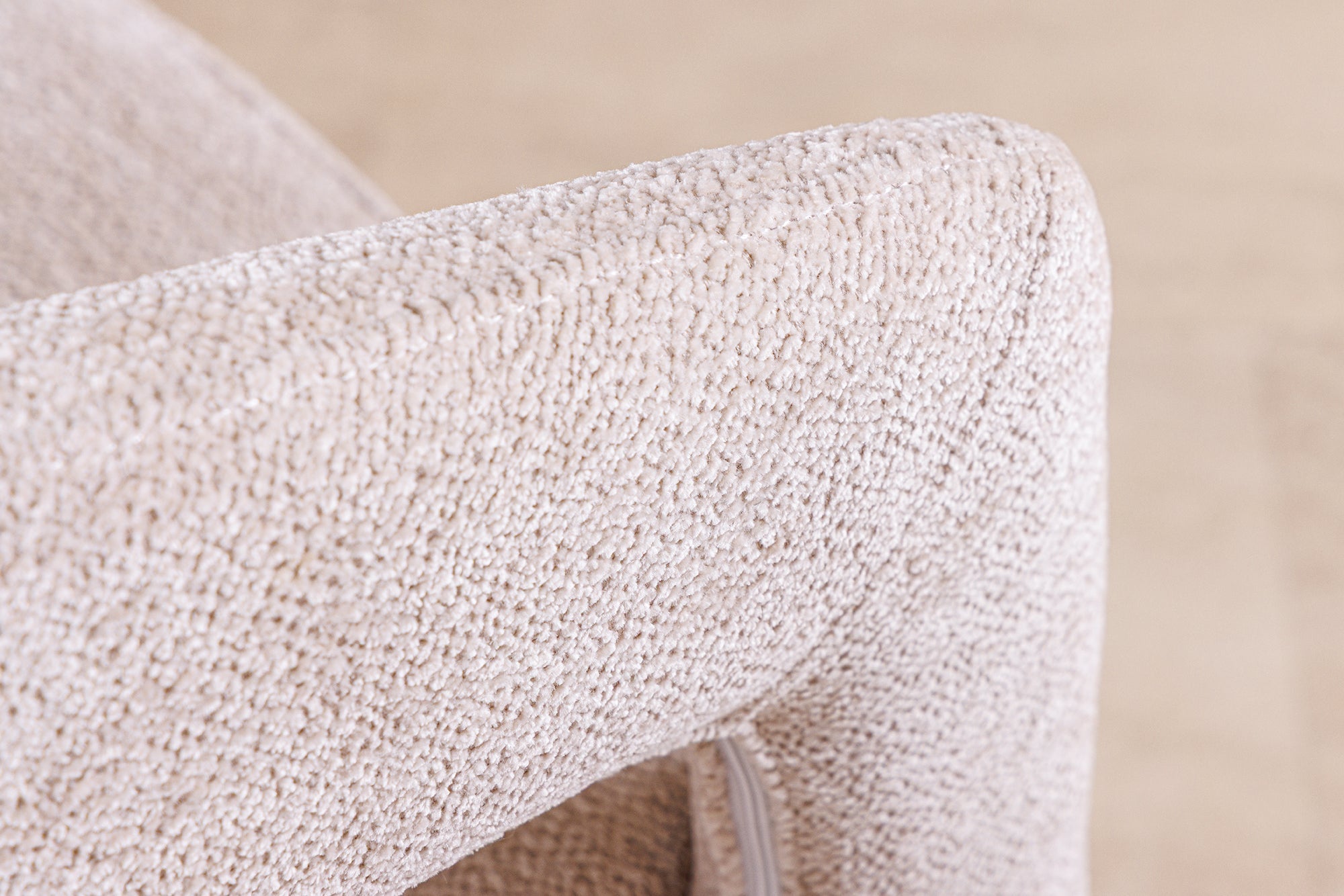 Lot de 2x chaises scandinave BOUTIQUE tissu texturé beige métal doré champagne brossé