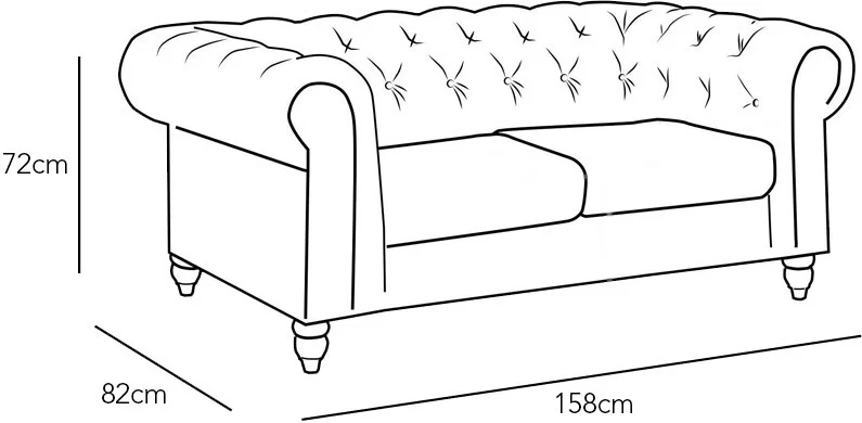 Dimensions Chesterfield 2 places