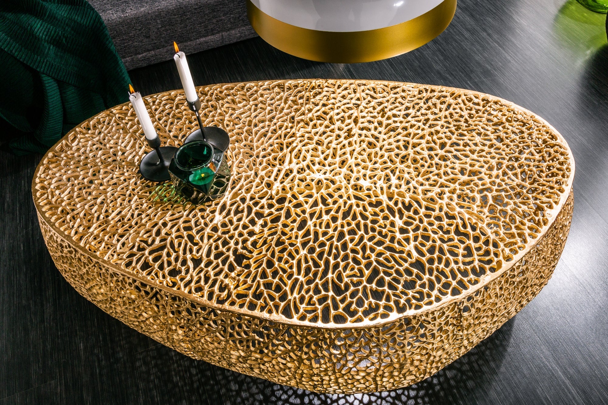 Coffee table ABSTRACT LEAF 120cm gold
