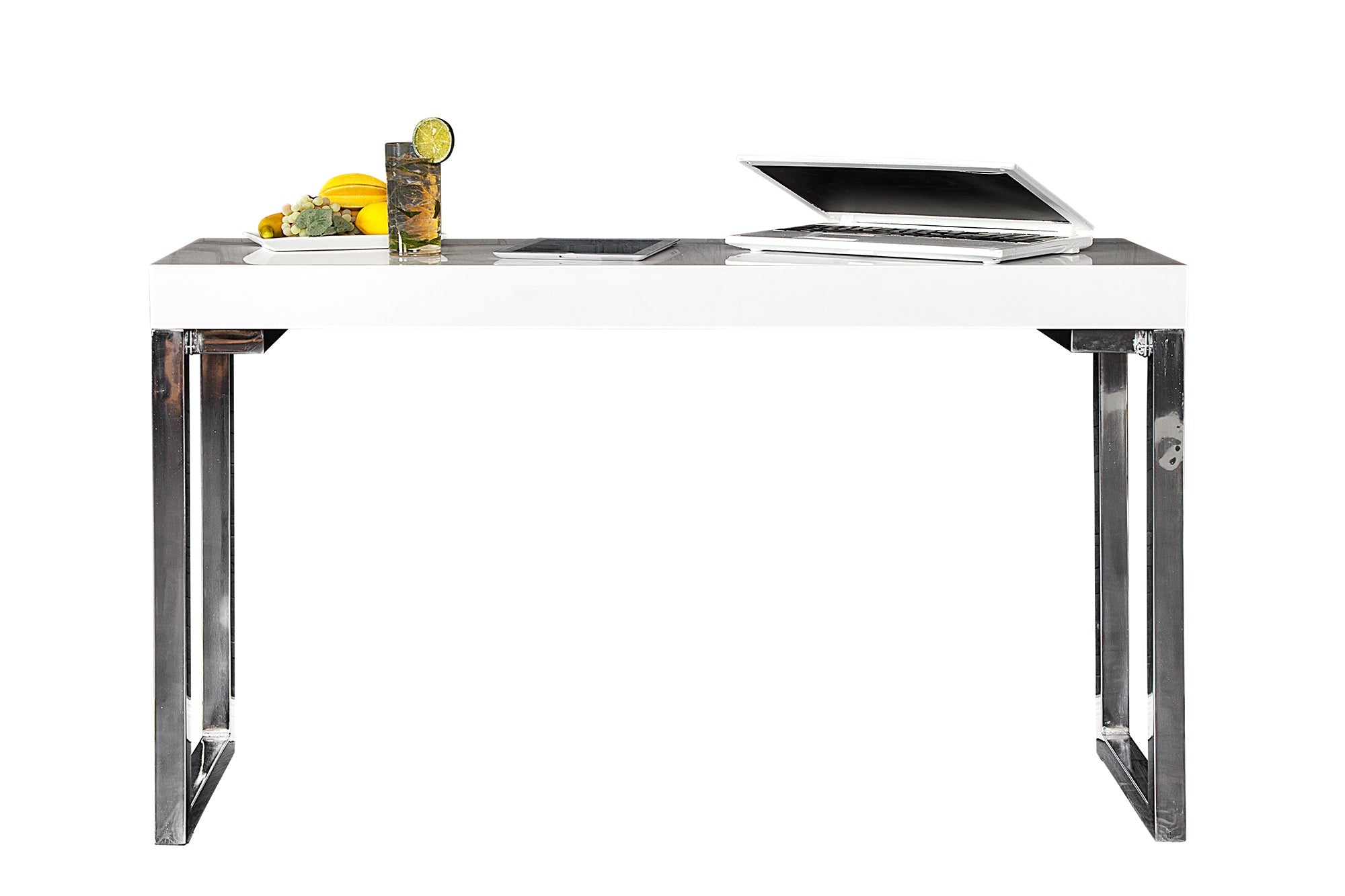 WHITE DESK mesa consola de diseño 120 cm blanco brillante