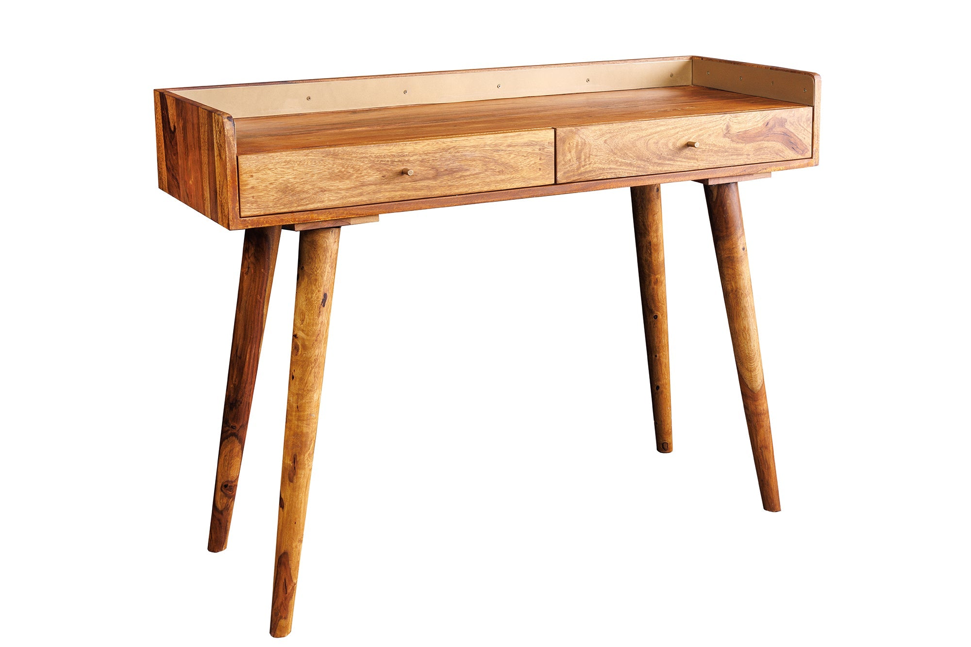 Consola de madera maciza BEAUTY BY NATURE 110 cm acabado piedra Sheesham marrón