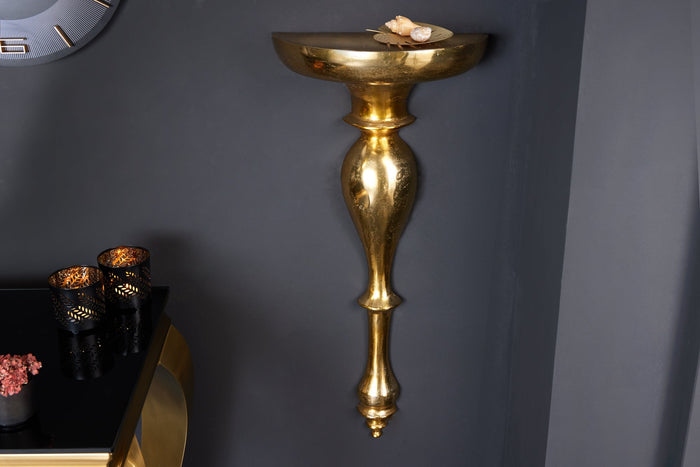 Console murale baroque SCALA 80cm étagère murale en métal doré décoration murale faite main
