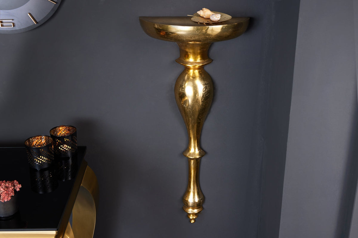 Console murale baroque SCALA 80cm étagère murale en métal doré décoration murale faite main