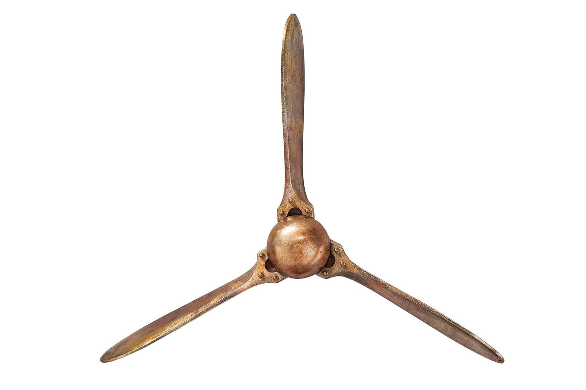 Décoration murale authentique SCREW III 60cm hélice d’avion en cuivre flammé