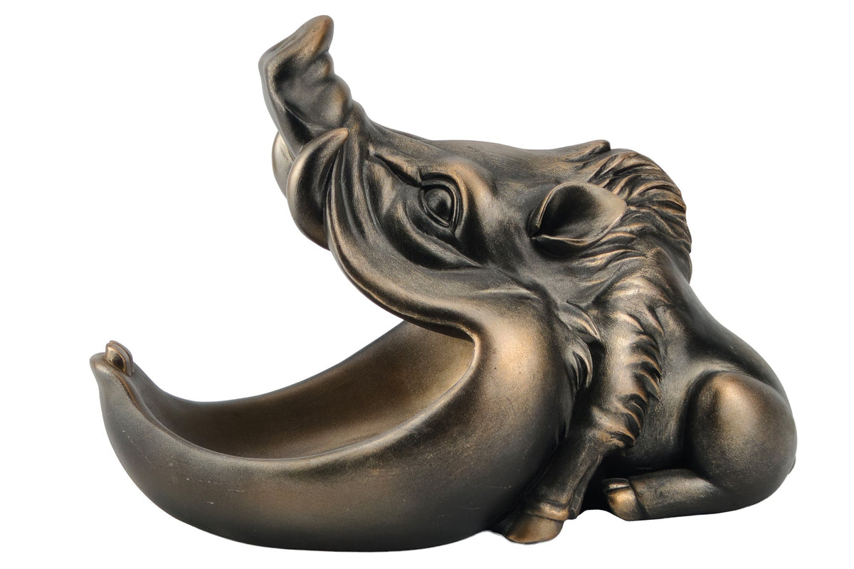Deko-Figur WARTHOG 35cm bronze mit Ablagefach handmade
