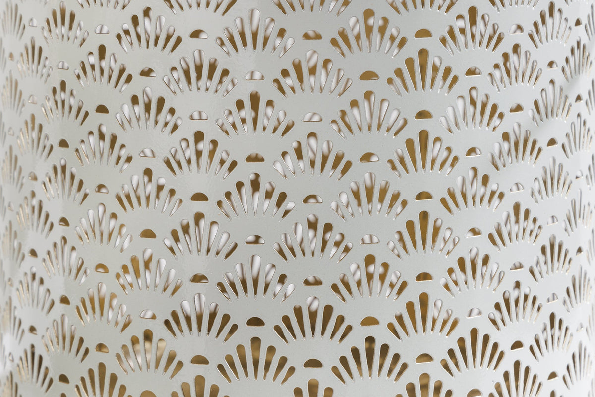 Deko Windlicht CANDLELIGHT 20cm beige-grün Metall handmade Laterne