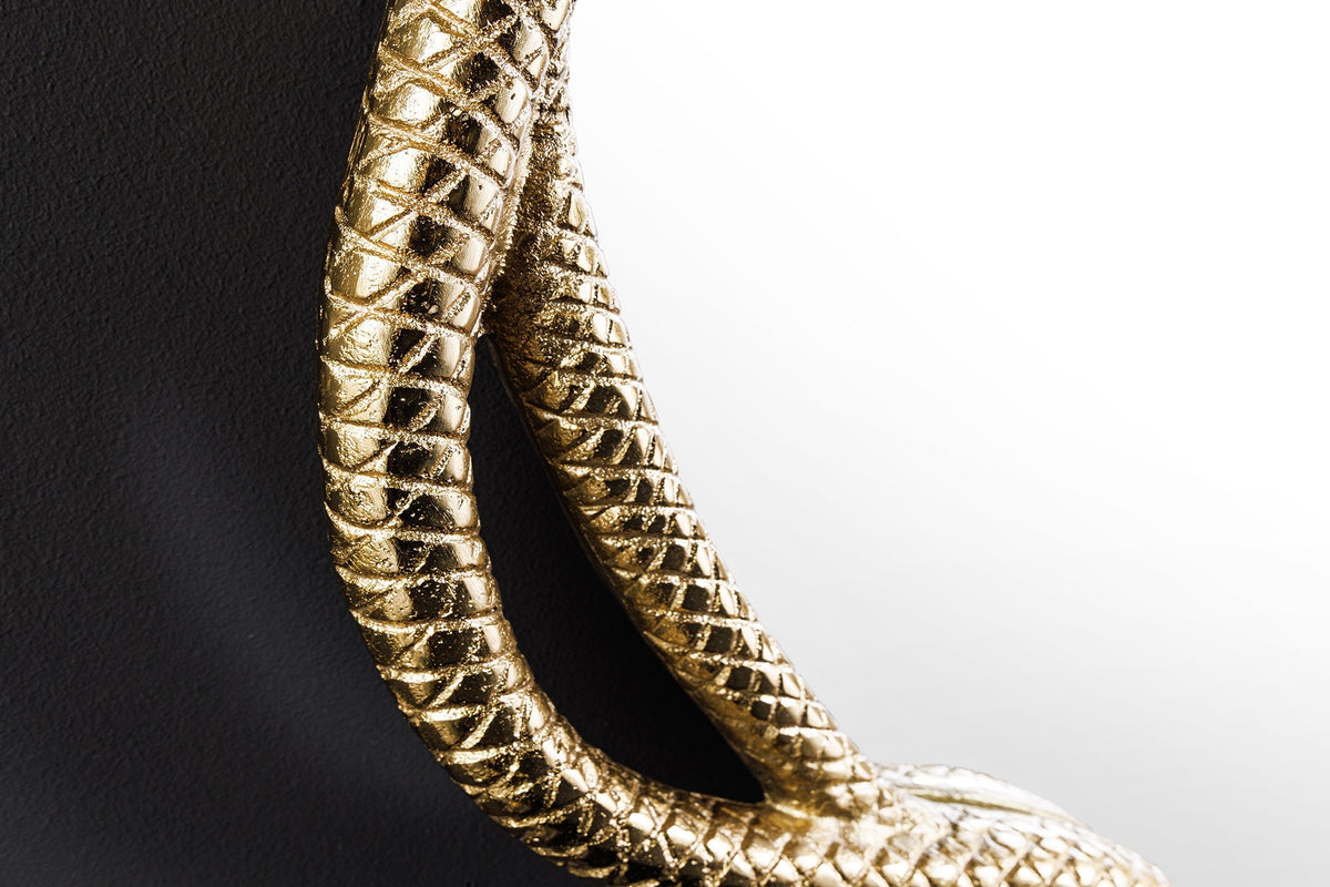 Dekorativer Spiegel SNAKE XL 85cm gold Metall Schlangen-Skulptur