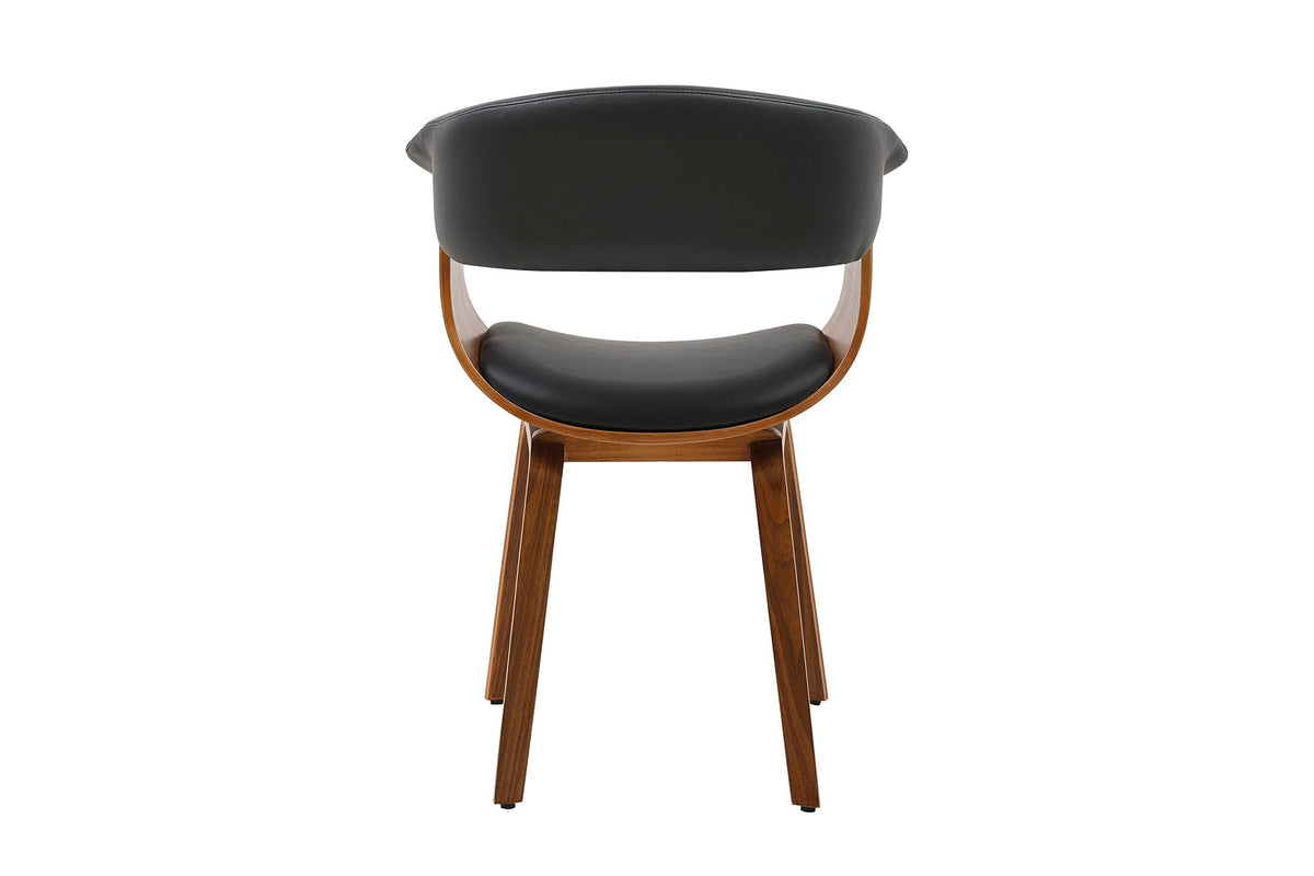 Design chaise ORGANIC noir noyer cuir synthétique avec accoudoirs
