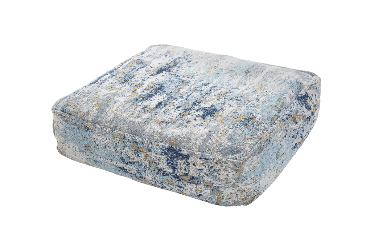Design coussin de sol XL ABSTRAKT 70cm bleu beige motif abstrait pouf d'assise