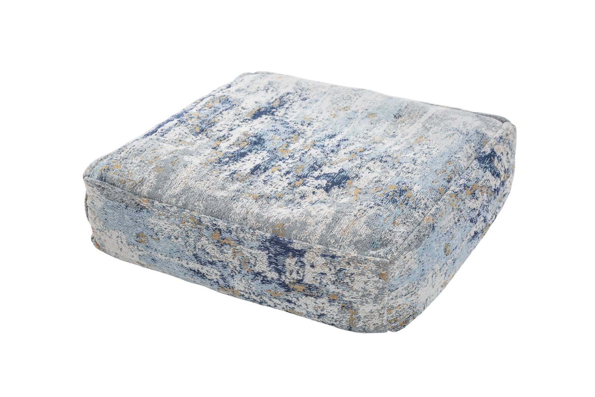 Design coussin de sol XL ABSTRAKT 70cm bleu beige motif abstrait pouf d'assise