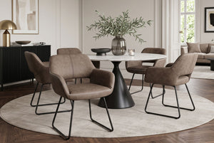 Design fauteuil MUSTANG antique taupe microfibre avec accoudoir