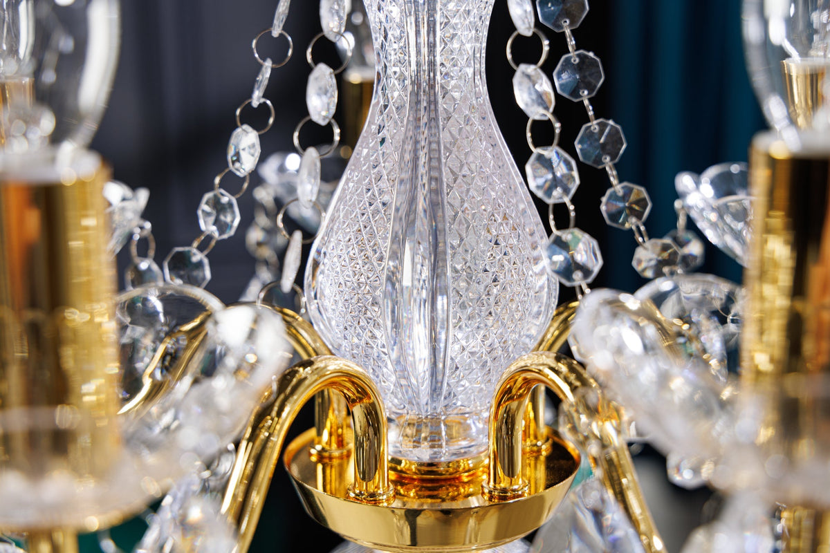 Design Kronleuchter DIAMONDS S 40cm gold Acryl 5-armig Barock Design