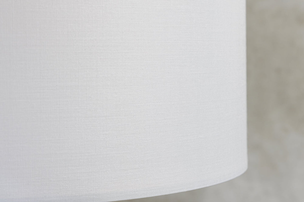 Design lampe de table EUPHORIA 60cm naturel blanc rond bois massif fait main (réf. 43452)
