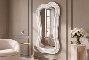 Design miroir mural ALICE II 100cm blanc