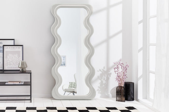 Design miroir mural CURVY 160 cm blanc