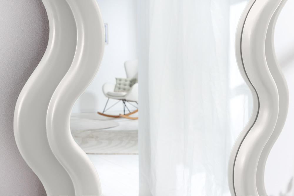 Design miroir mural CURVY 160 cm blanc