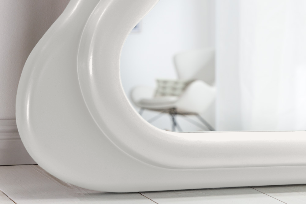 Design miroir mural CURVY 160 cm blanc