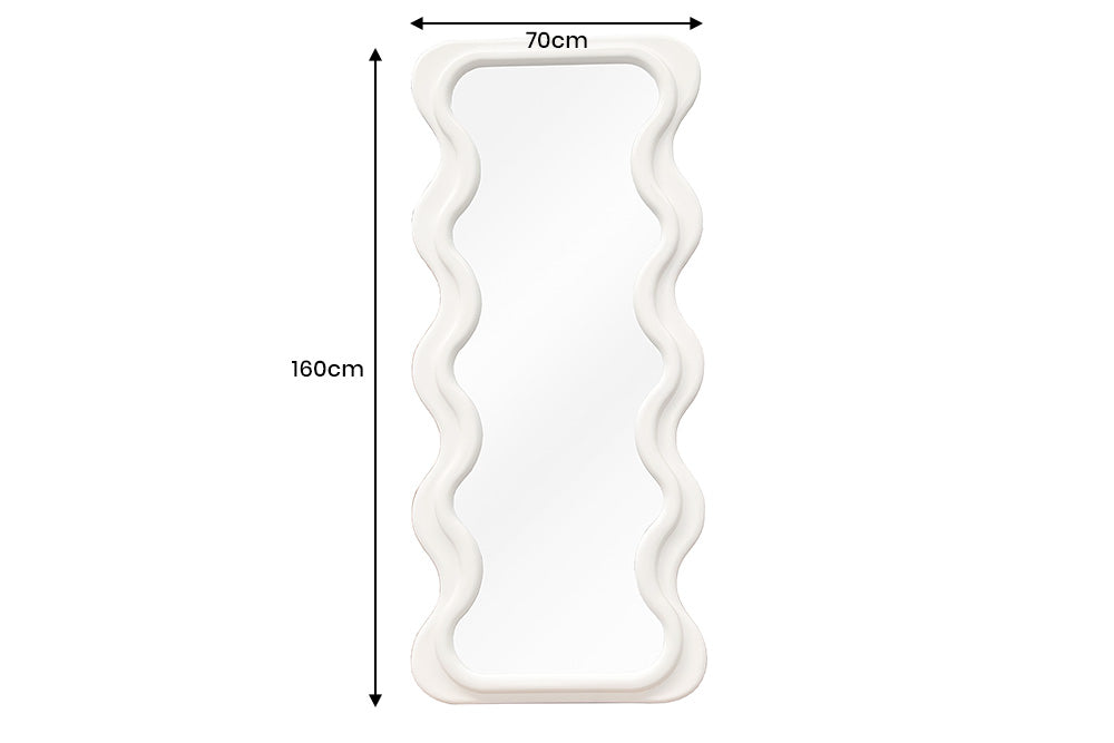 Design miroir mural CURVY 160 cm blanc